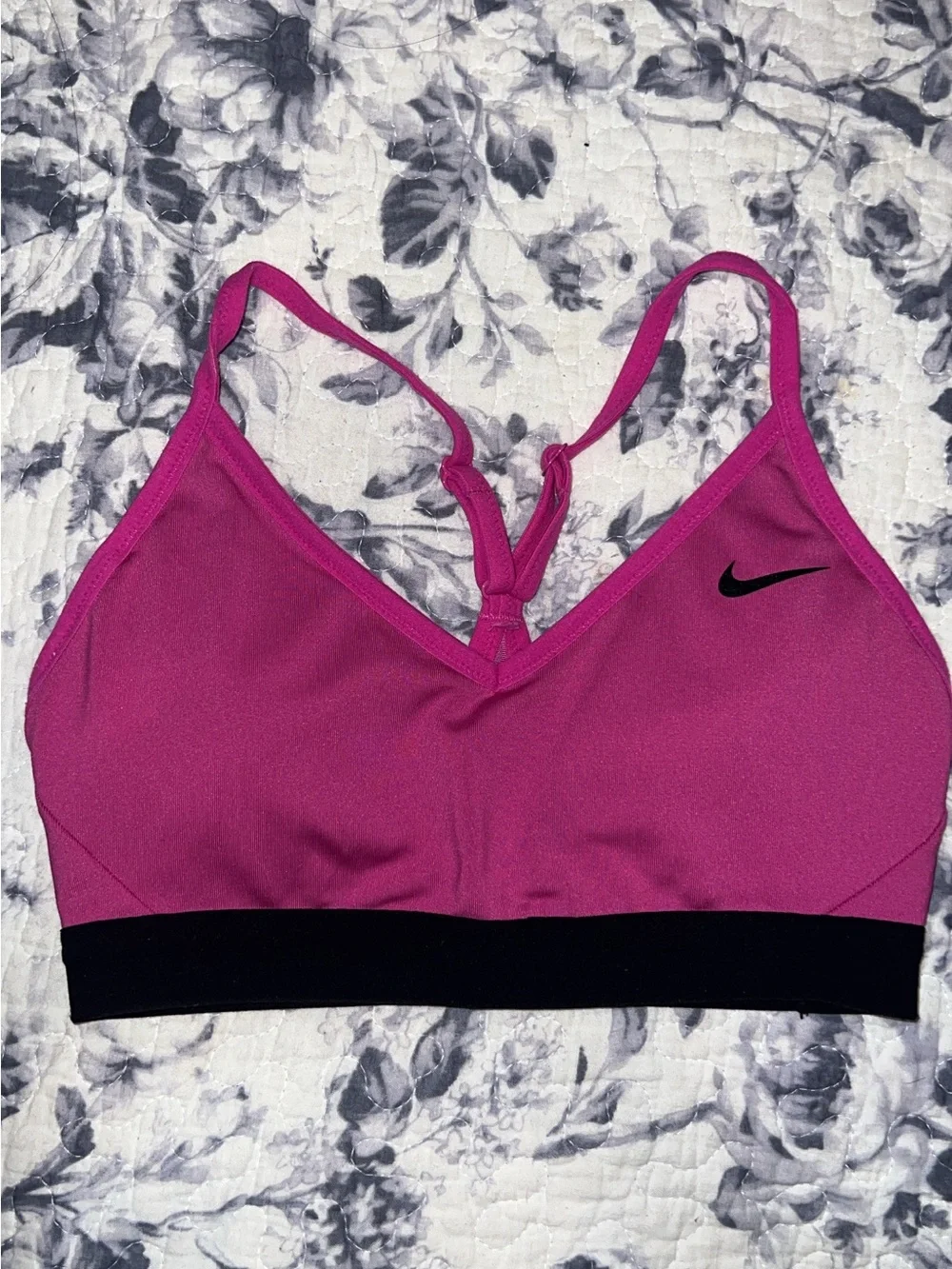 Nike Magenta Sports Bra with Black Underband